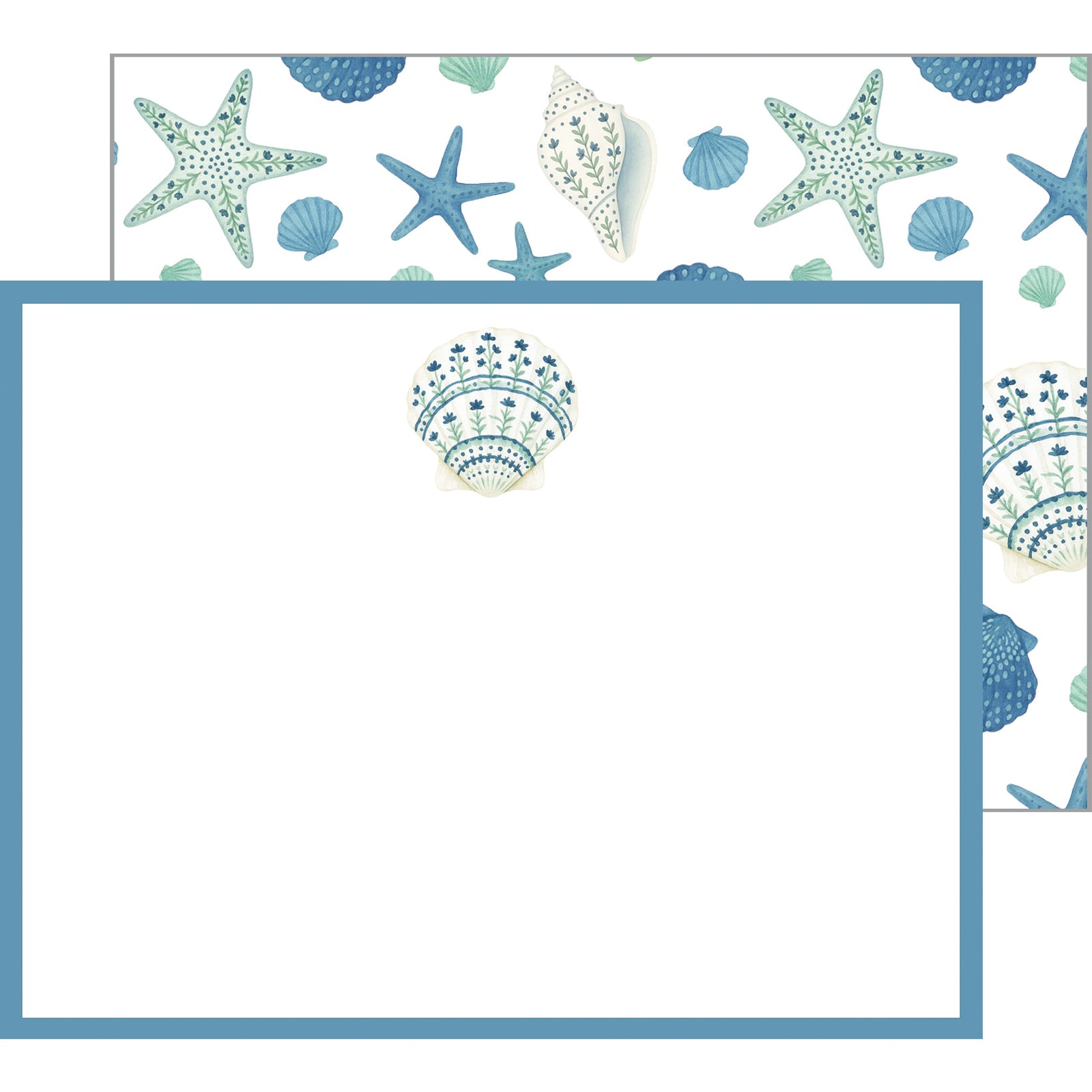 In Stock Flat Notecard Set of 10 | Painted Sea Shells