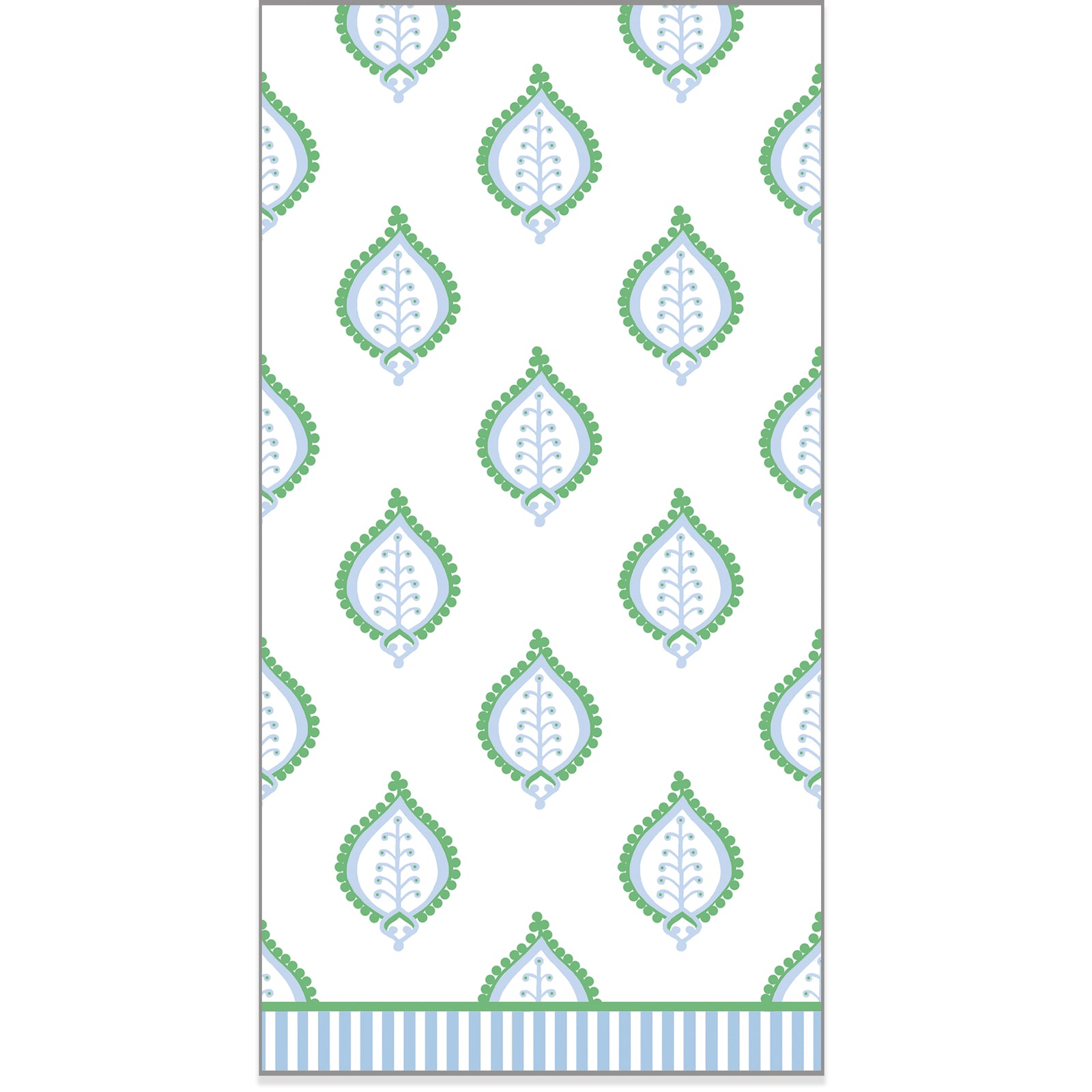 In Stock WH Paper Guest Towels | Blue + Green Paisley