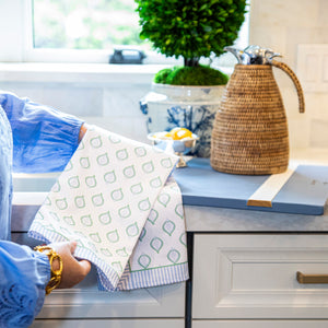 WH Hostess Cotton Tea Towel | Blue & Green Paisley