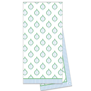 WH Hostess Cotton Tea Towel | Blue & Green Paisley
