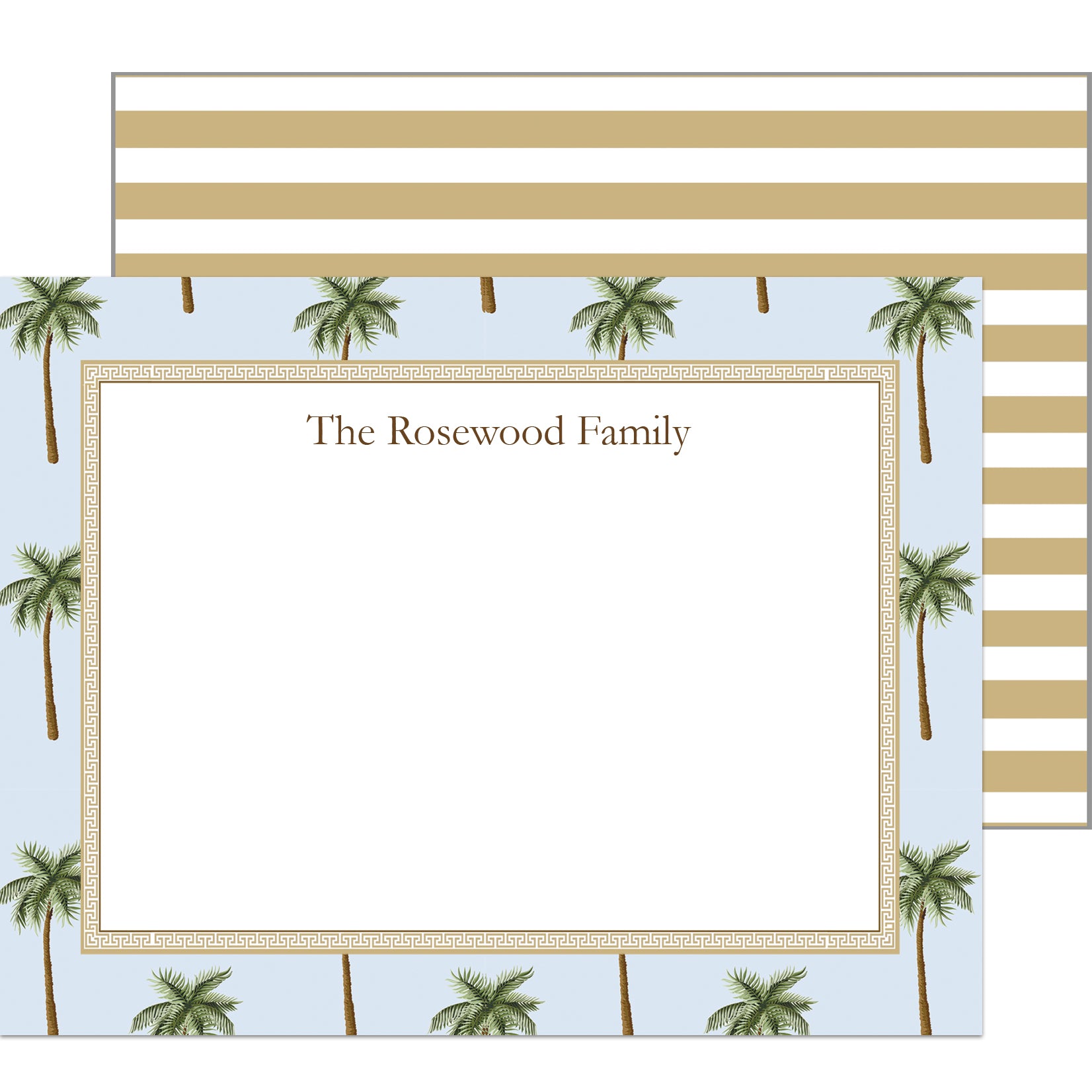 Palm Trees Personalized Flat Notecards