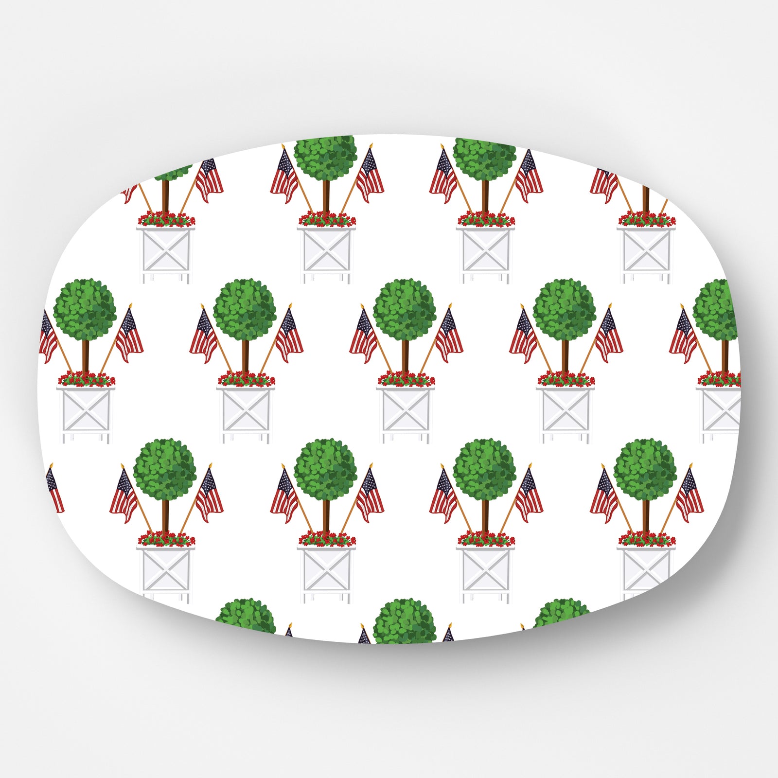 WH Serving Platter | Patriotic Topiary