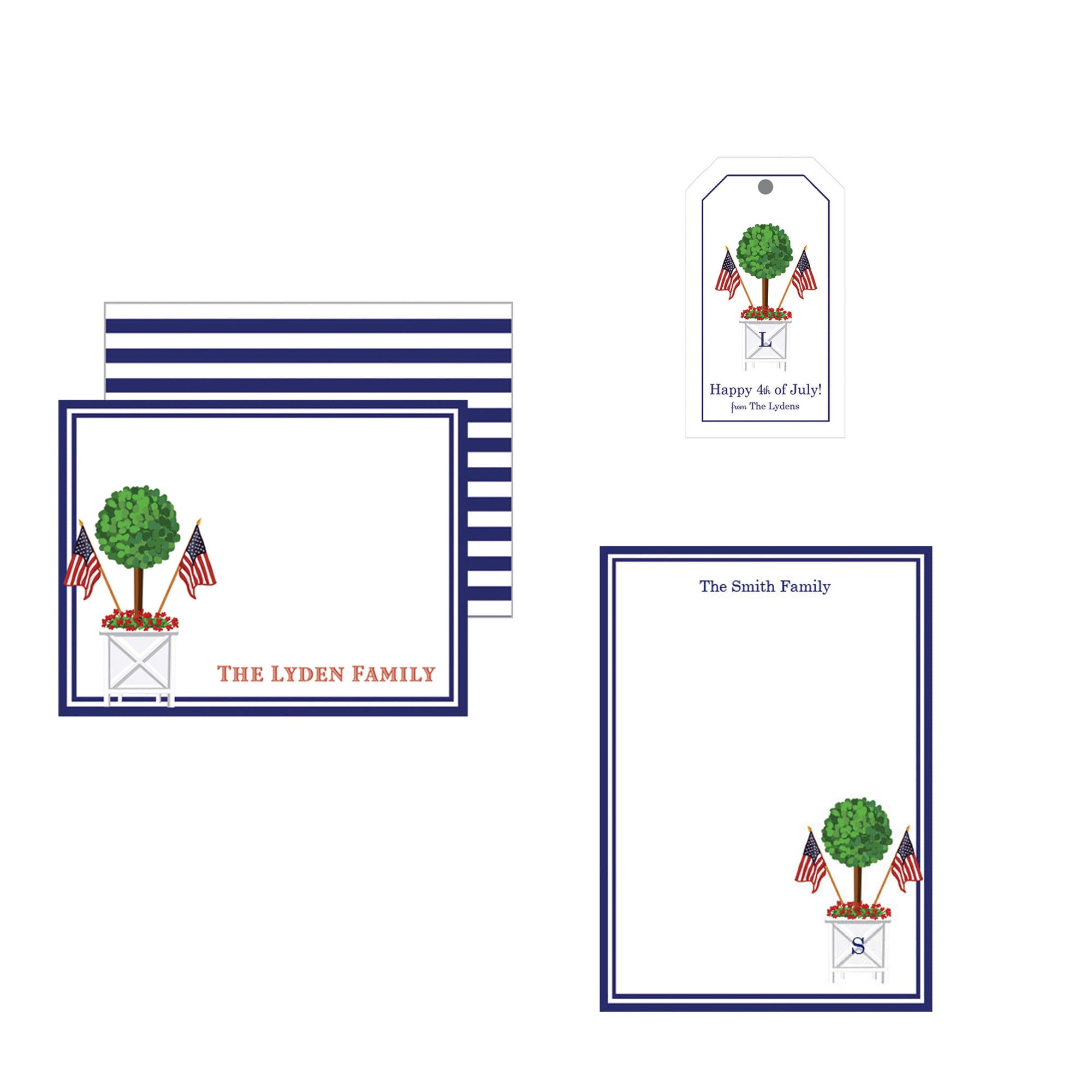 Patriotic Topiary Stationery Gift Set