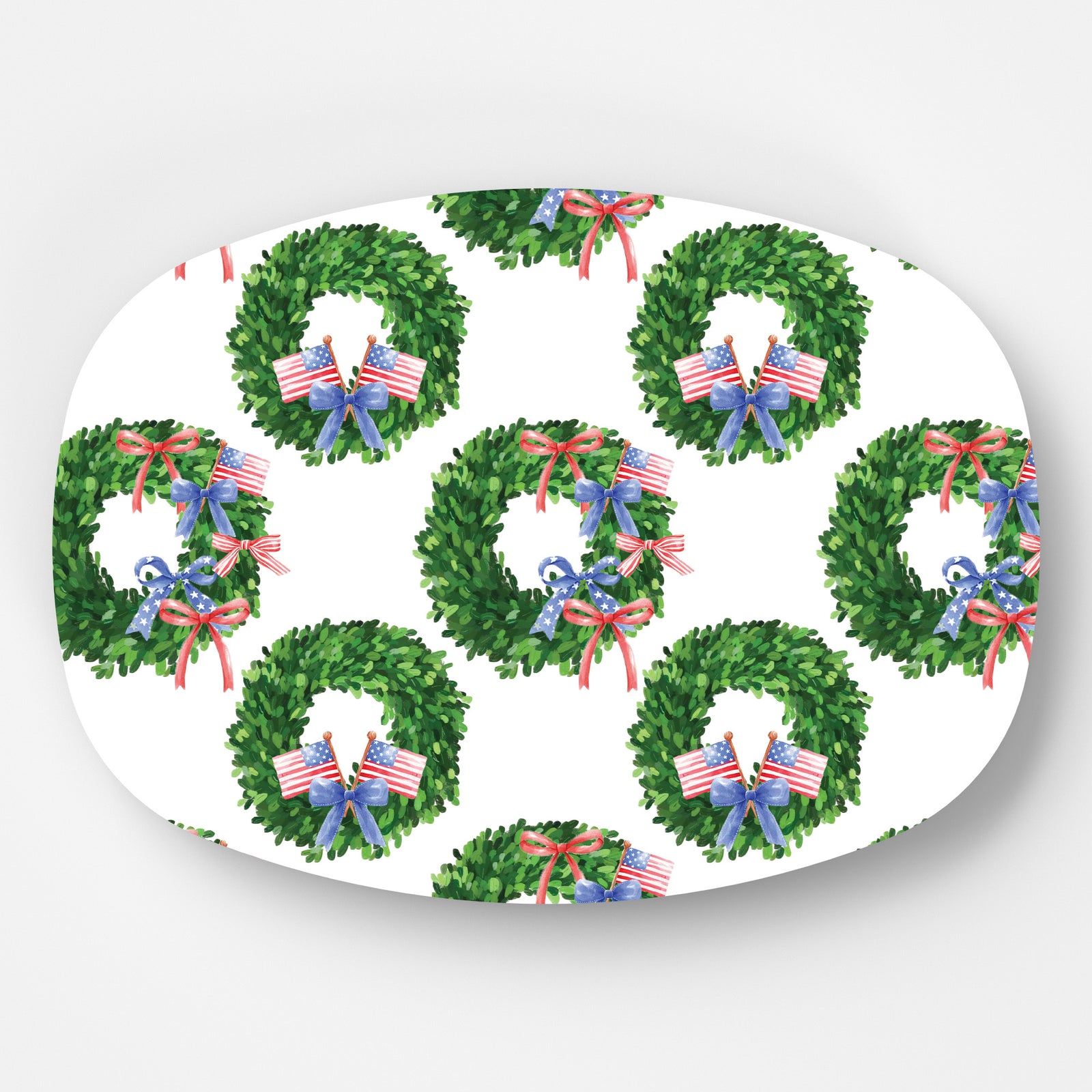 WH Serving Platter | Patriotic Wreath