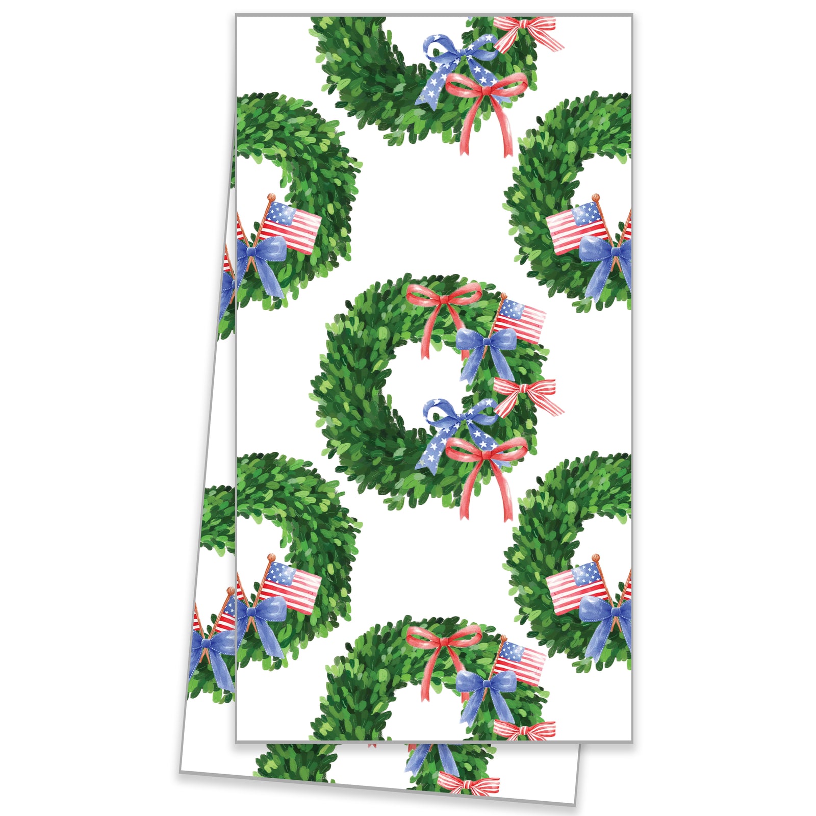 WH Hostess Cotton Tea Towel | Patriotic Wreath