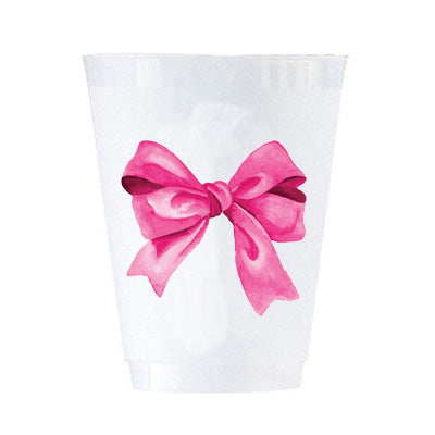 In Stock Pink Bow Shatterproof Cups | Set of 8