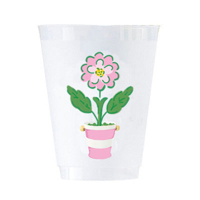 Pink Daisy Shatterproof Cups | Set of 8