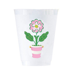 Pink Daisy Shatterproof Cups | Set of 8