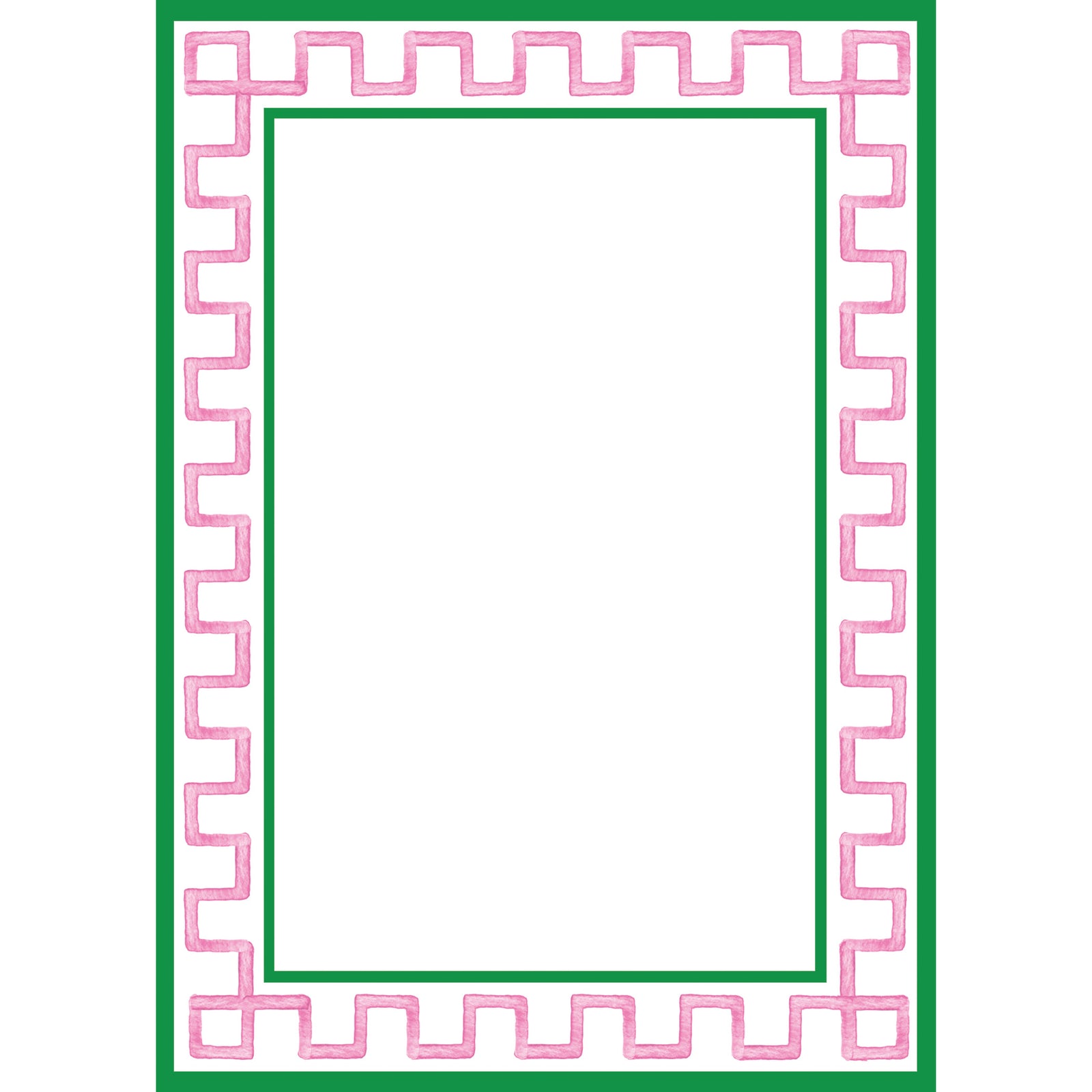 Stock Shoppe: 5x7 Pink + Green Greek Key Border