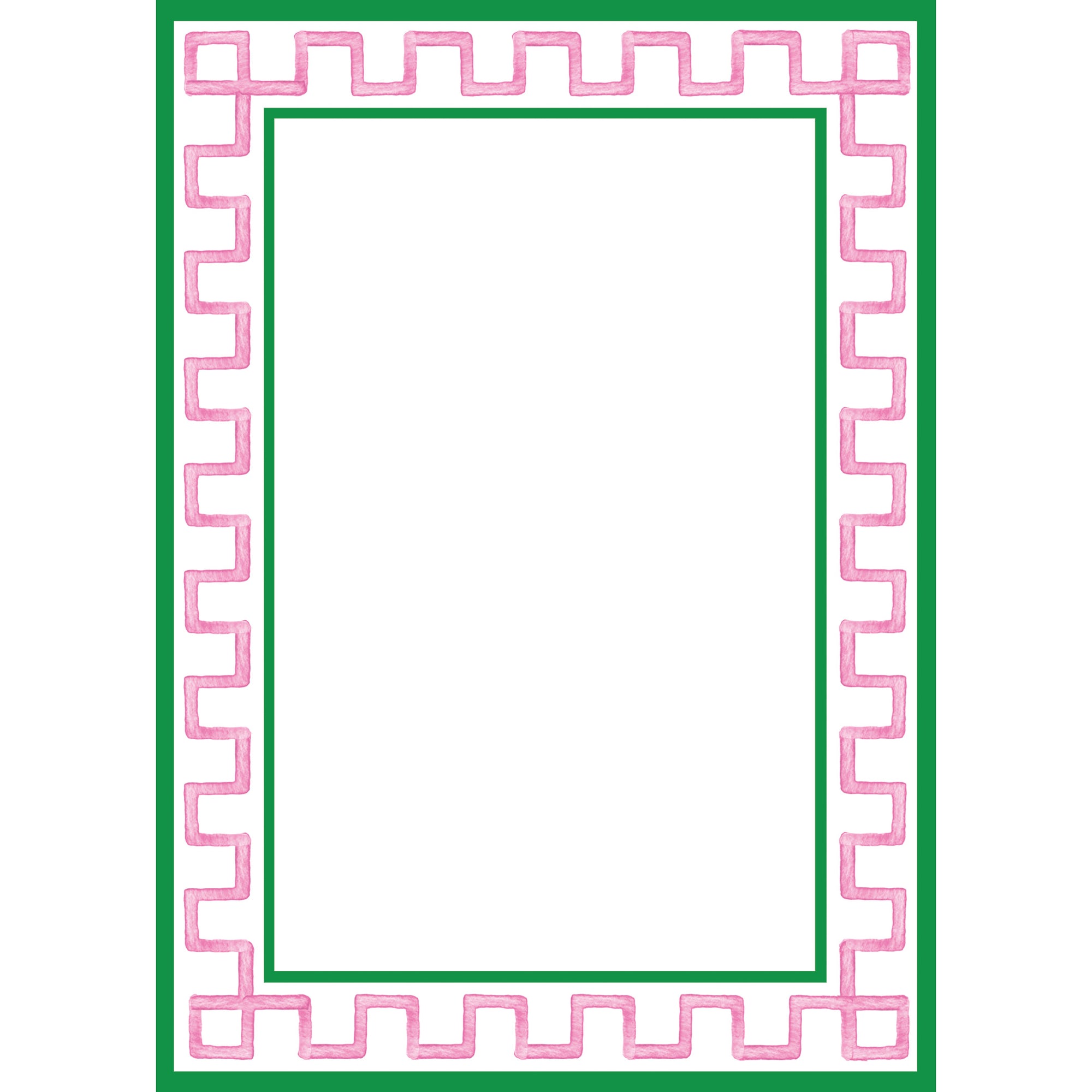 Stock Shoppe: 5x7 Pink + Green Greek Key Border