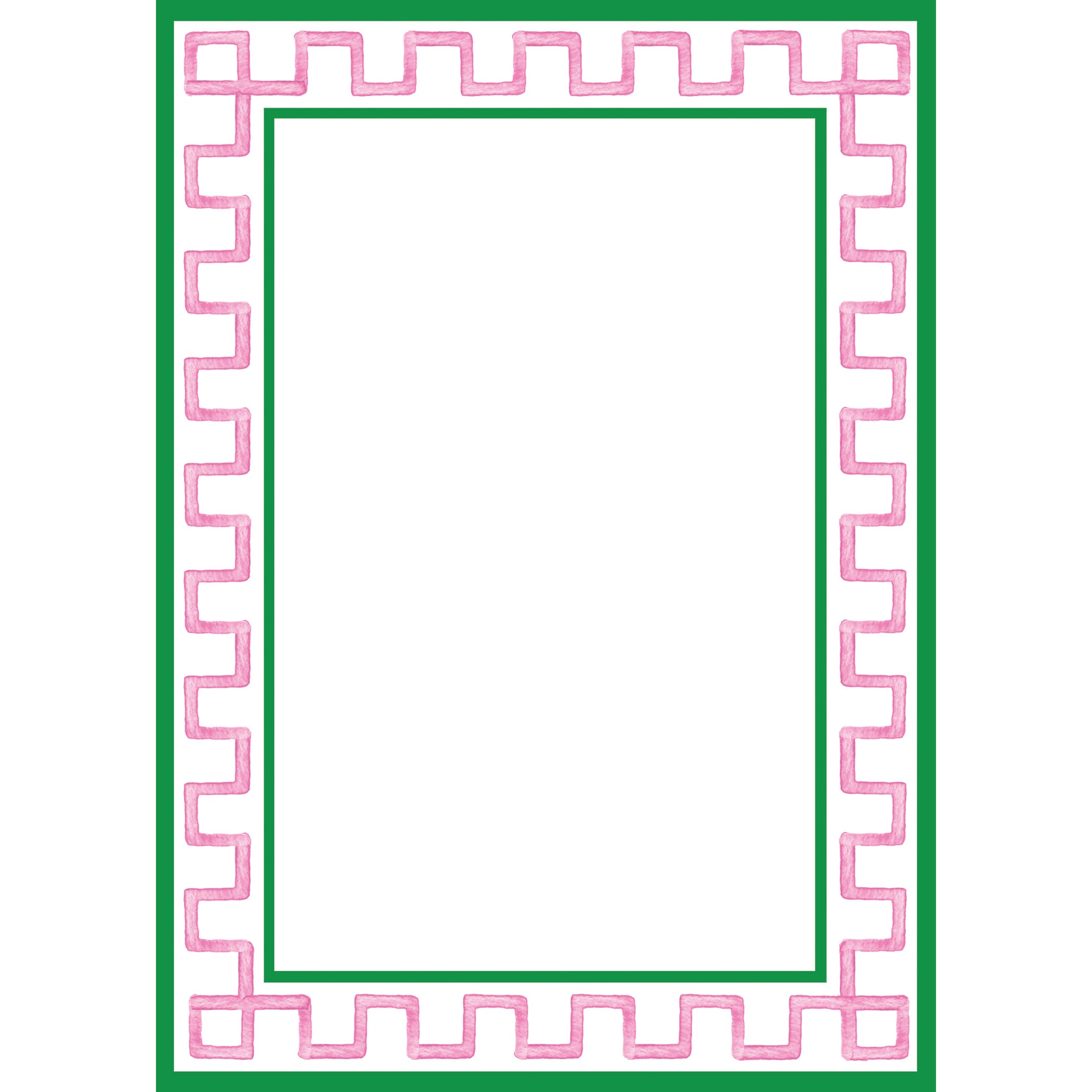 Stock Shoppe: 5x7 Pink + Green Greek Key Border