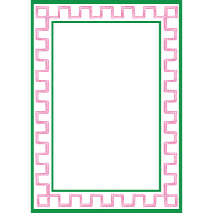 Stock Shoppe: 5x7 Pink + Green Greek Key Border