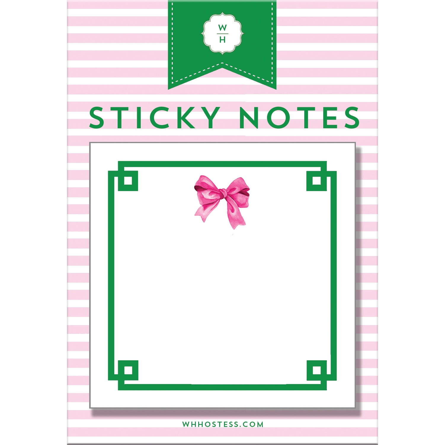 In Stock Pink Bow Single Sticky Notes