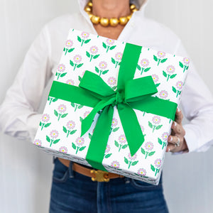 Continuous Roll Gift Wrap | Pink Daisy