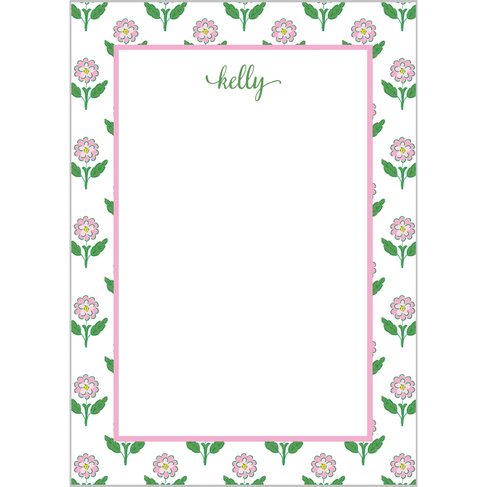 Pink Daisy Pattern Personalized Notepad