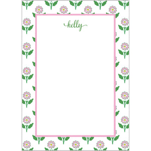 Pink Daisy Pattern Personalized Notepad