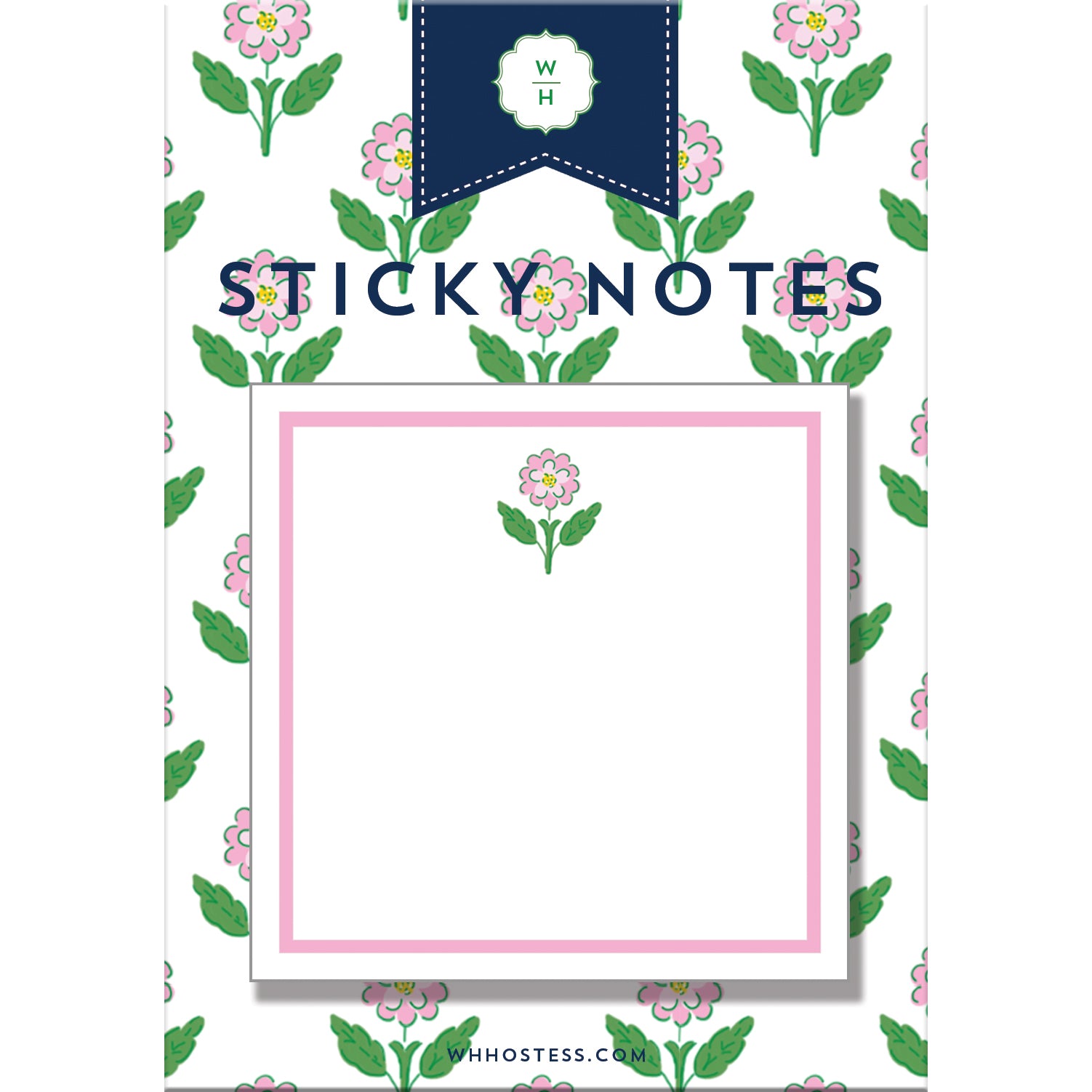In Stock Pink Daisy Single Sticky Notes