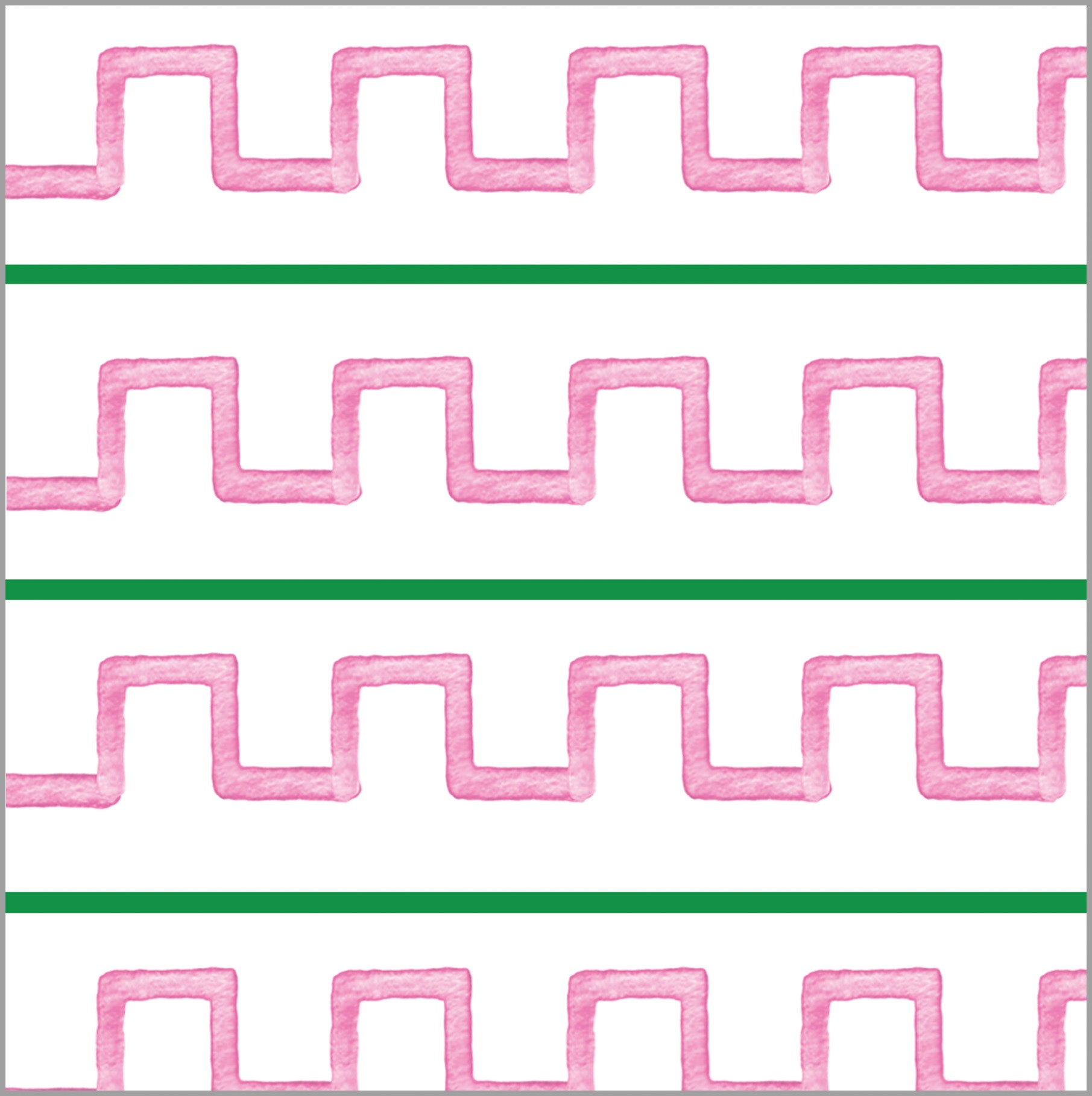 In Stock Greek Key Stripe Gift Wrap Sheets | Pink + Green