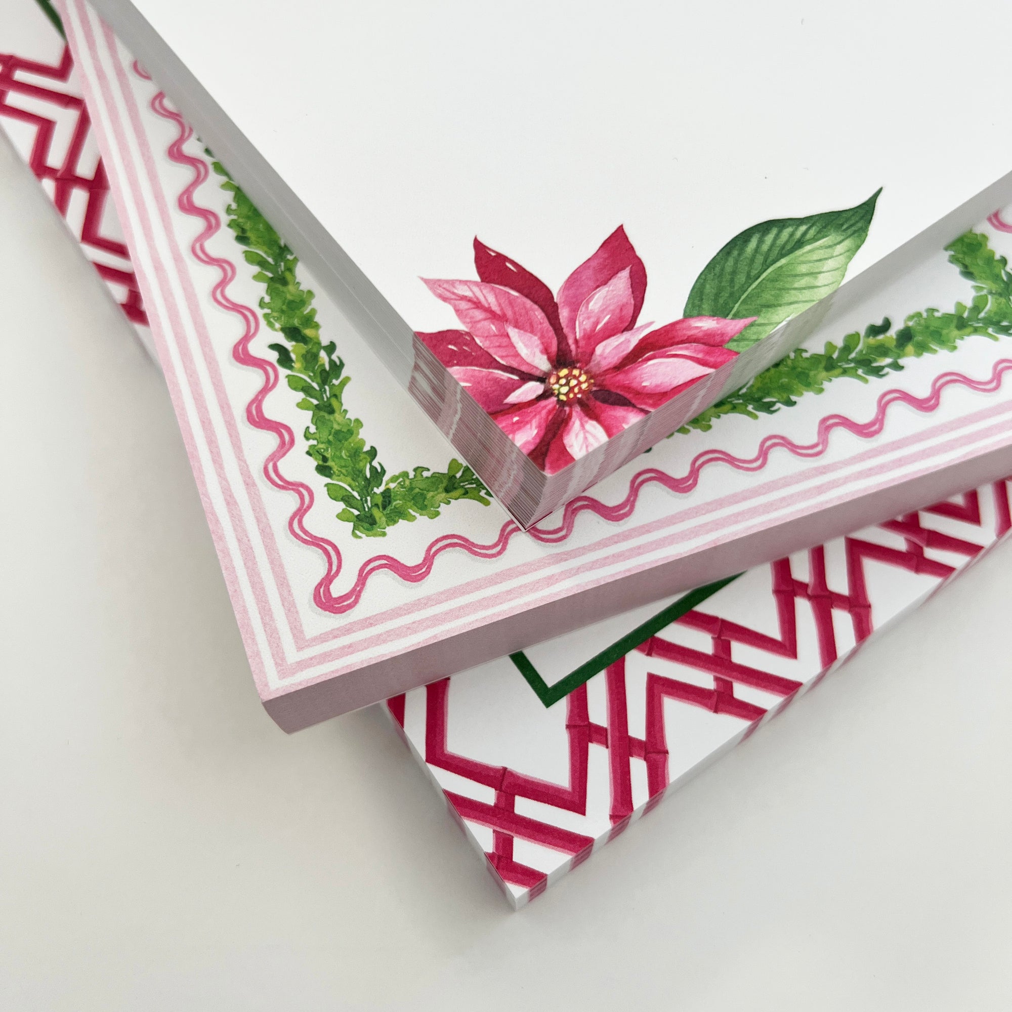 Red Bamboo Trellis Personalized Notepad