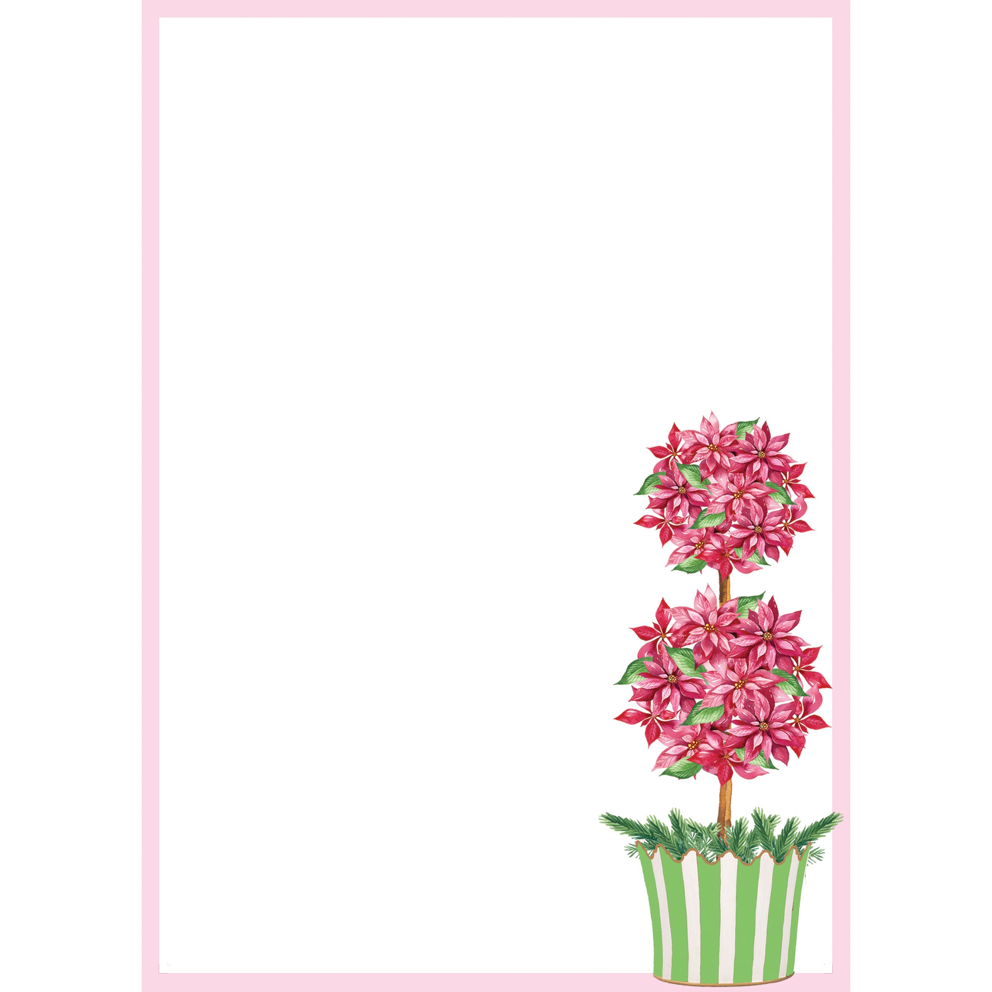 Stock Shoppe: 5x7 Pink Poinsettia Topiary Notepad