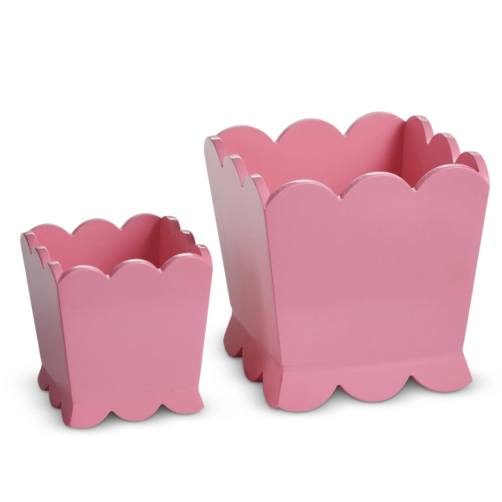 Pink Scalloped Cache Pots | Two Sizes Available