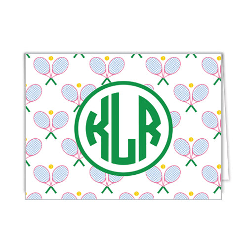 Tennis Club Personalized Folded Notecards
