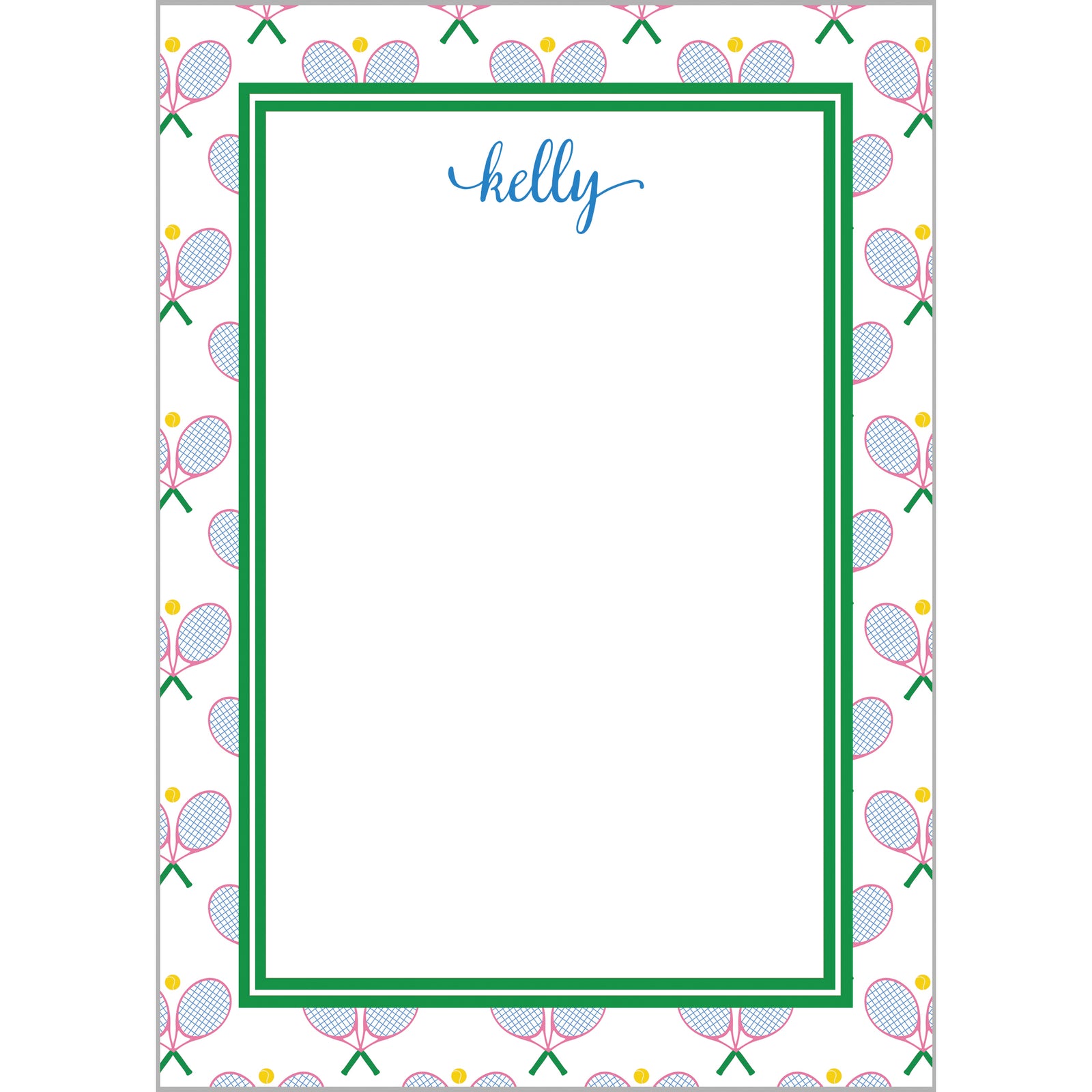 Tennis Club Racquets Personalized Notepad