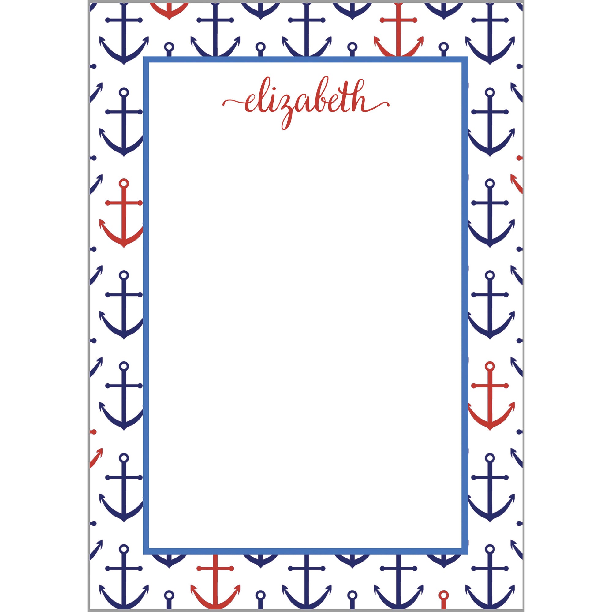 Preppy Anchor Personalized Notepad