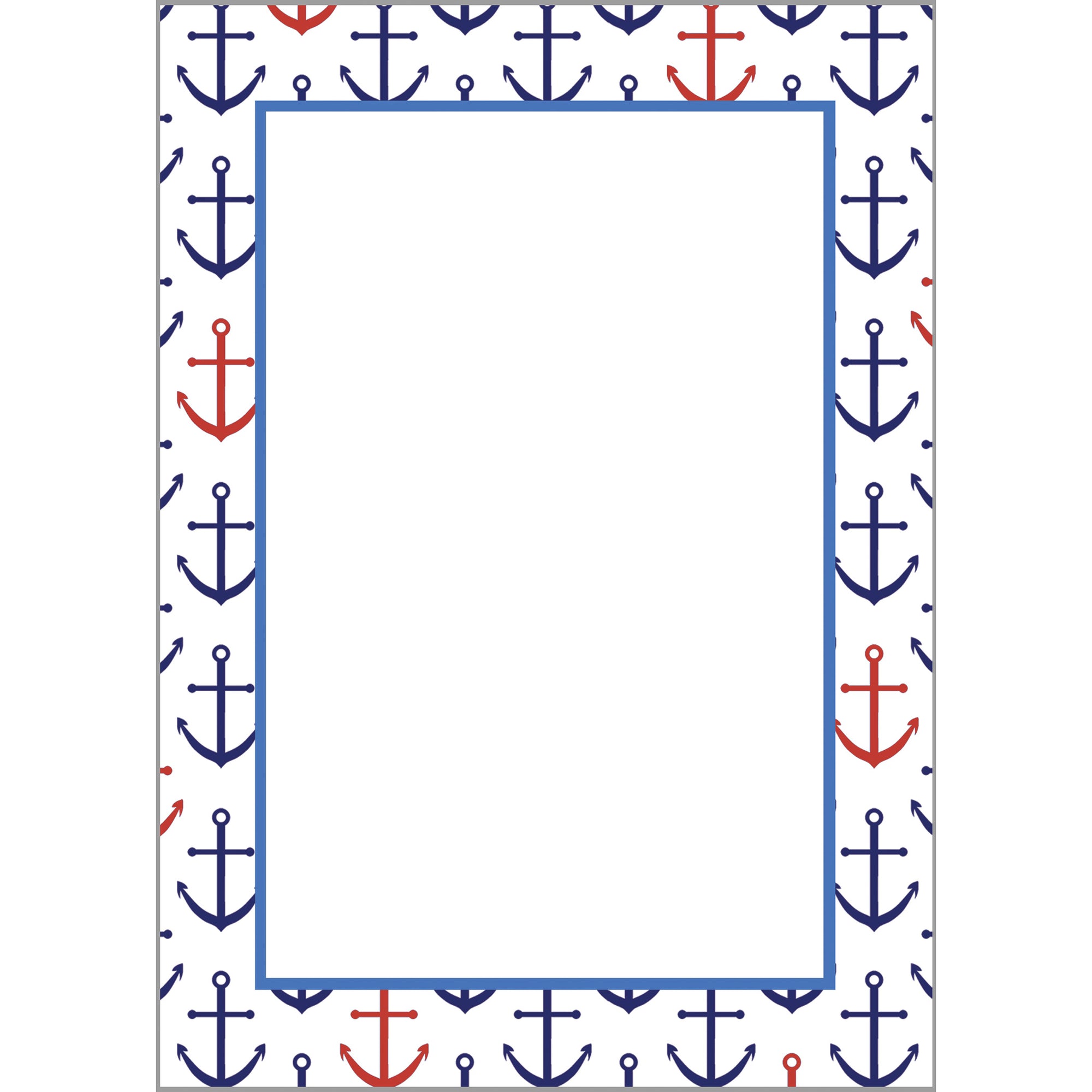 In Stock 5x7 Preppy Anchor Print Notepad