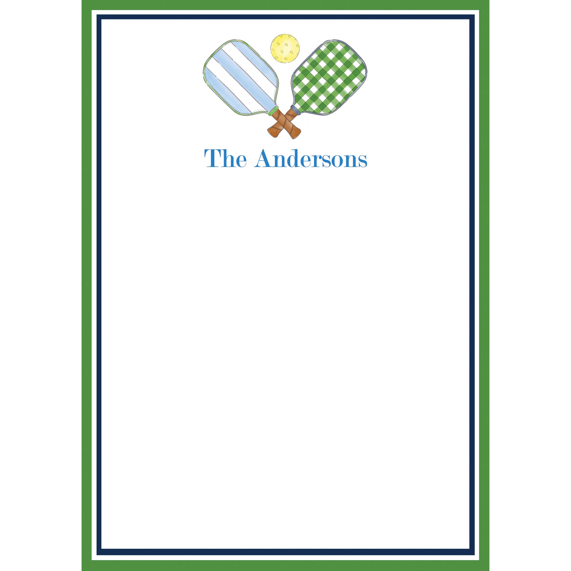 Preppy Pickleball Icon Personalized Notepad