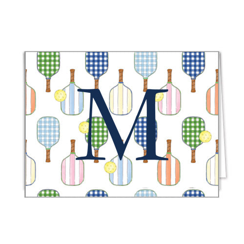 Preppy Pickleball Personalized Folded Notecards