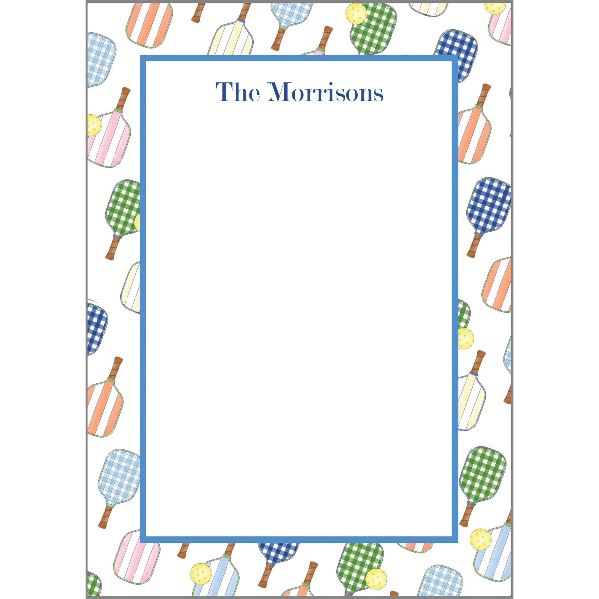 Preppy Pickleball Pattern Personalized Notepad