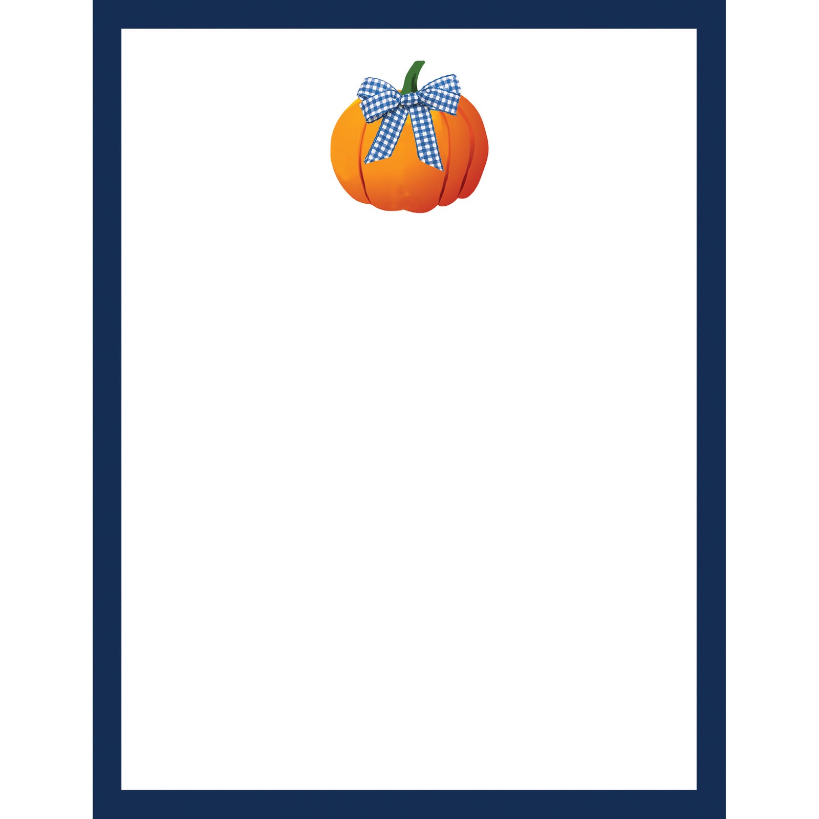 Stock Shoppe: 4x5 Pumpkin with Gingham Check Bow Notepad