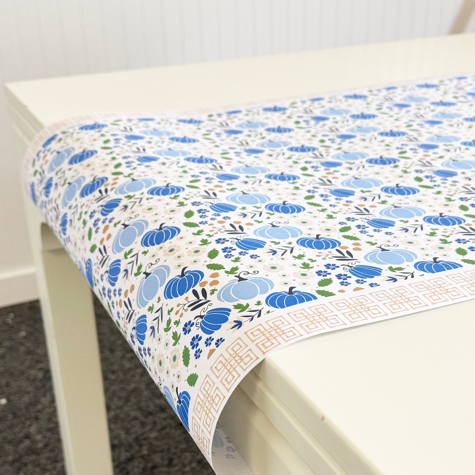 Paper Table Runner | Blue Pumpkin Toile