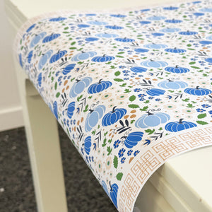 Paper Table Runner | Blue Pumpkin Toile