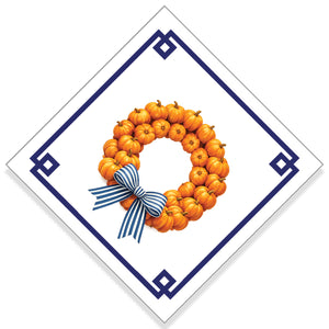 WH Paper Cocktail Napkins | Pumpkin Wreath