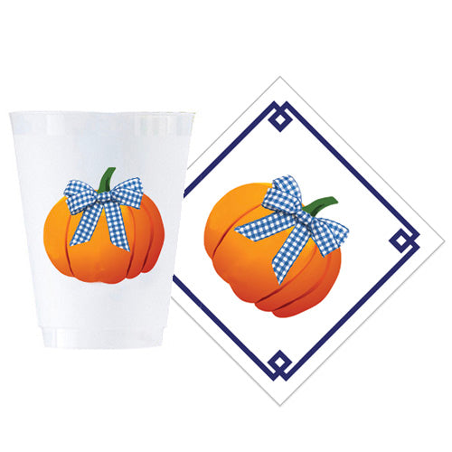 Bundle: Pumpkin Shatterproof Cups + Pumpkin Icon Cocktail Napkins