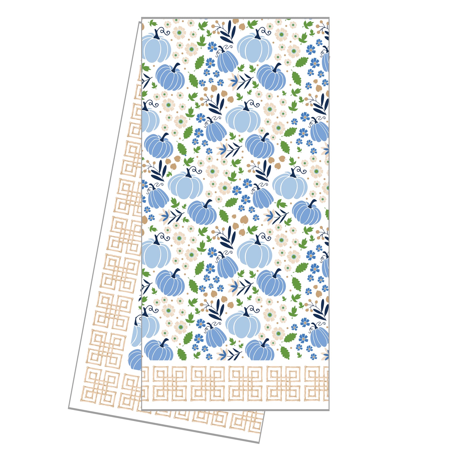 WH Hostess Cotton Tea Towel | Blue Pumpkin Toile