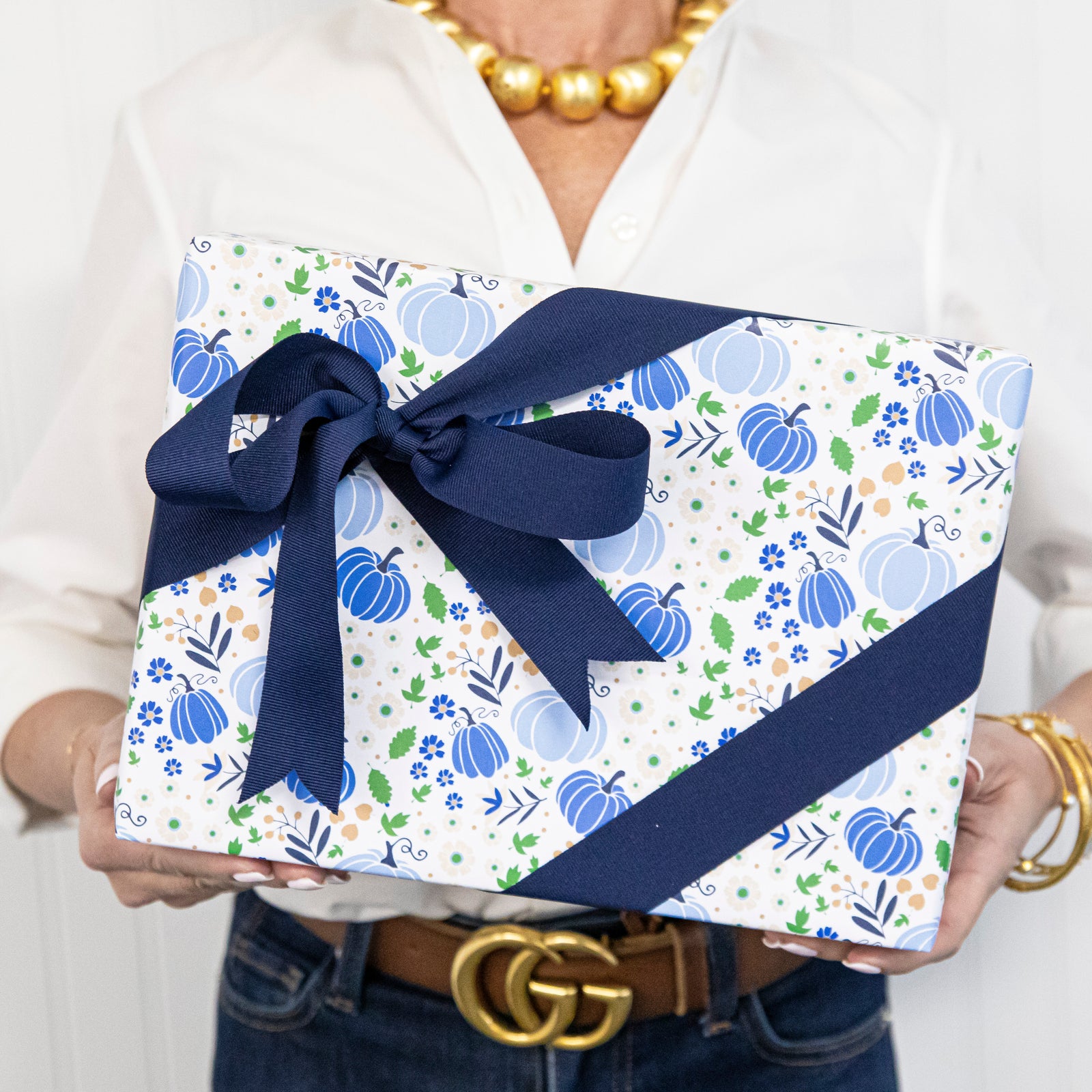 Continuous Roll Gift Wrap | Pumpkin Toile