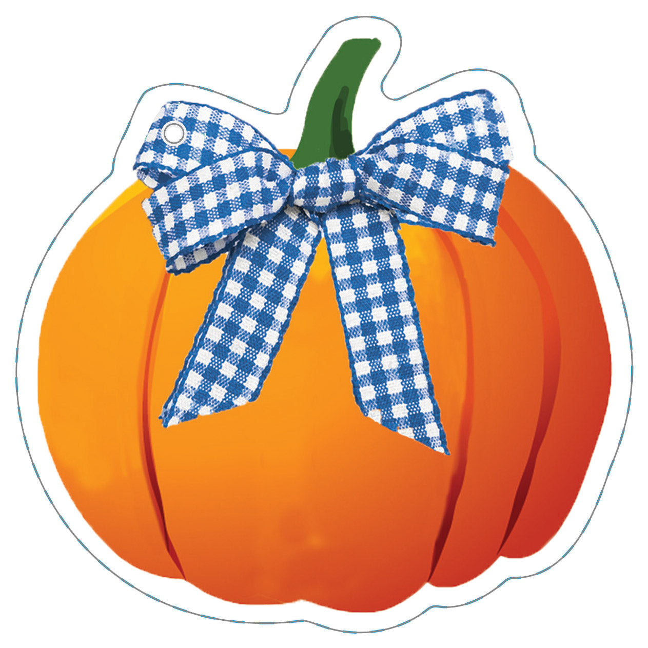 In Stock Pumpkin with Gingham Bow Die Cut Gift Tags
