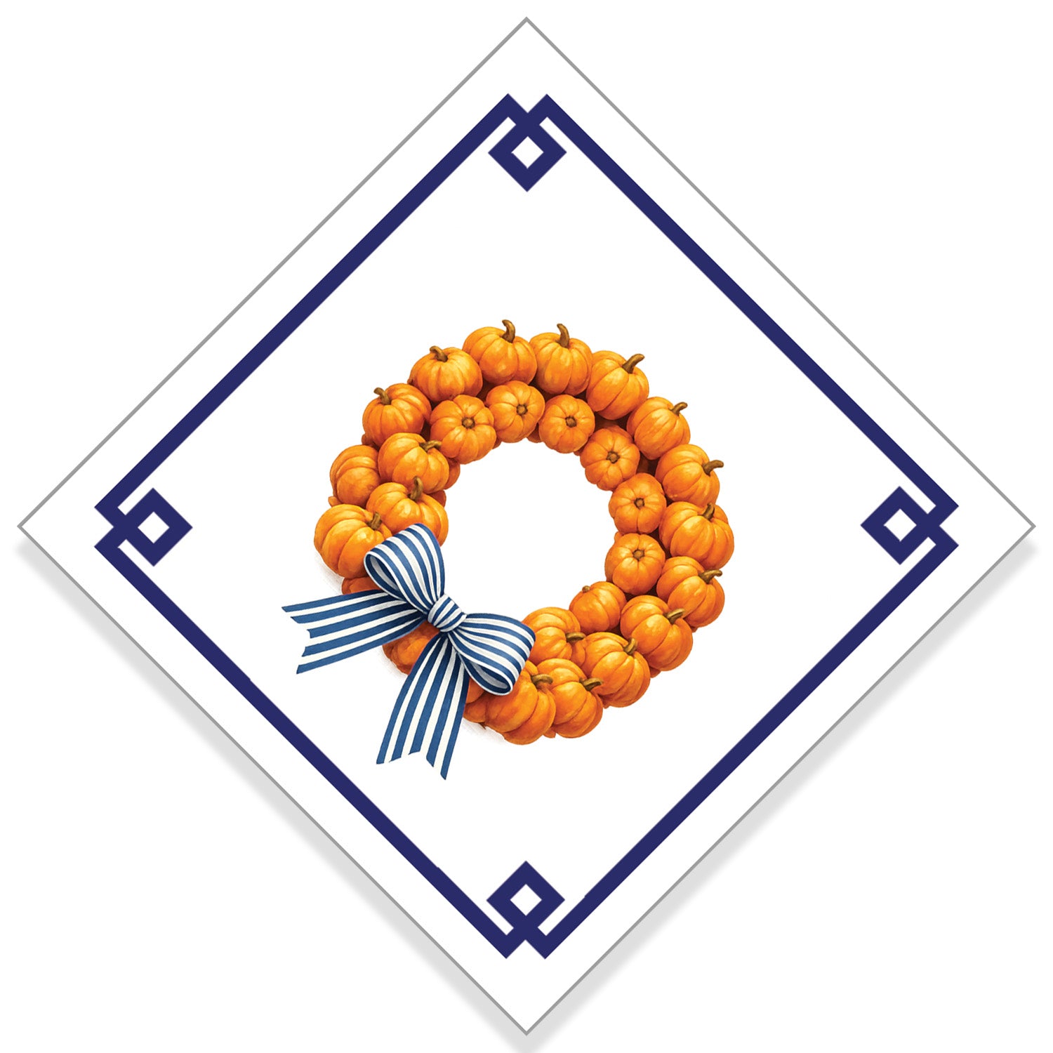 In Stock WH Paper Cocktail Napkins | Pumpkin Wreath
