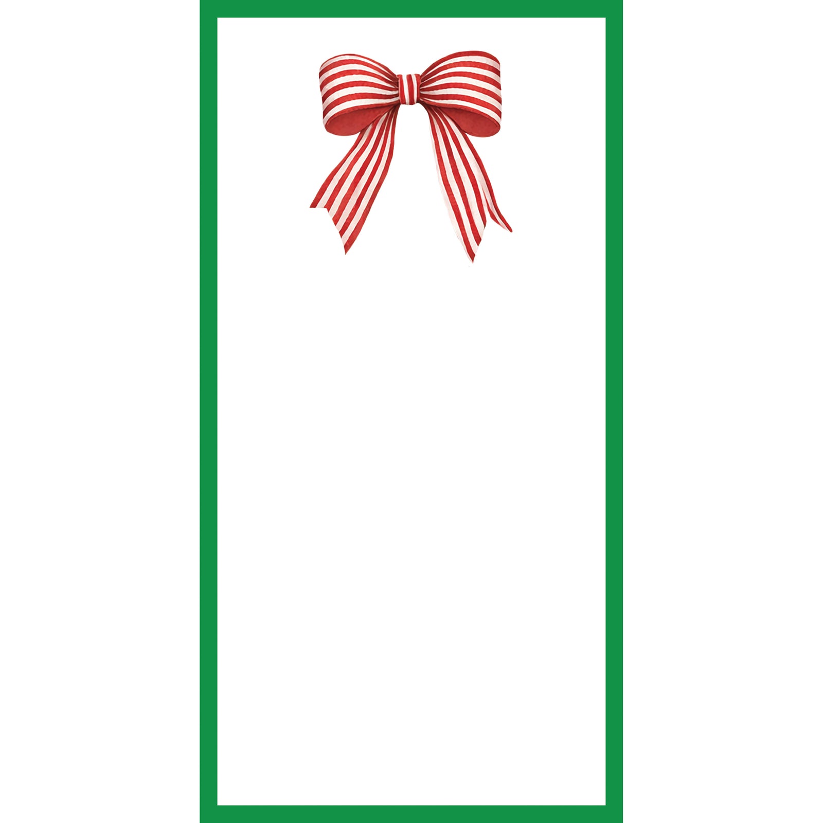 Red Striped Bow Christmas List Notepad – 4.25x8.5, 75 Pages