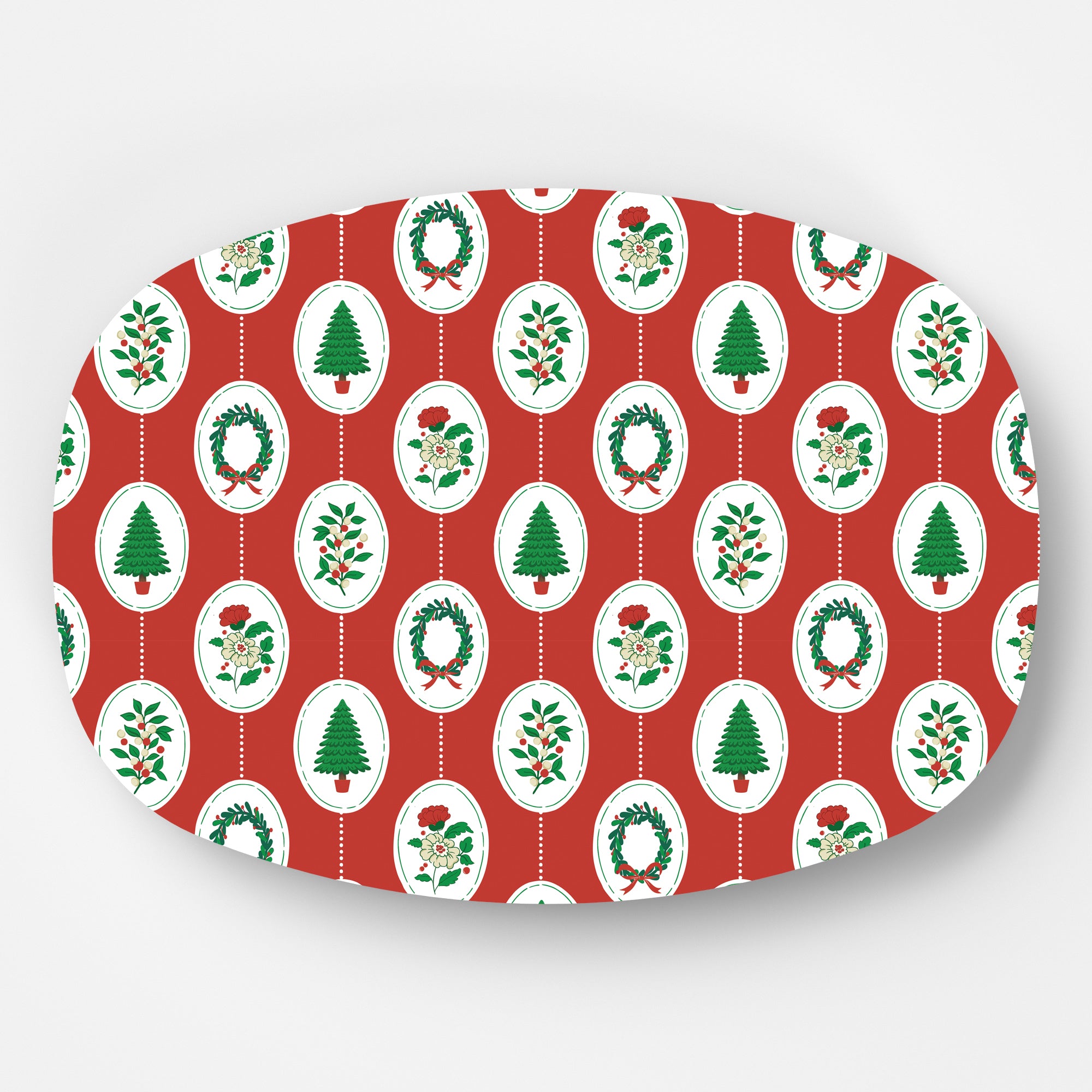 In Stock WH Serving Platter | Christmas Medallion