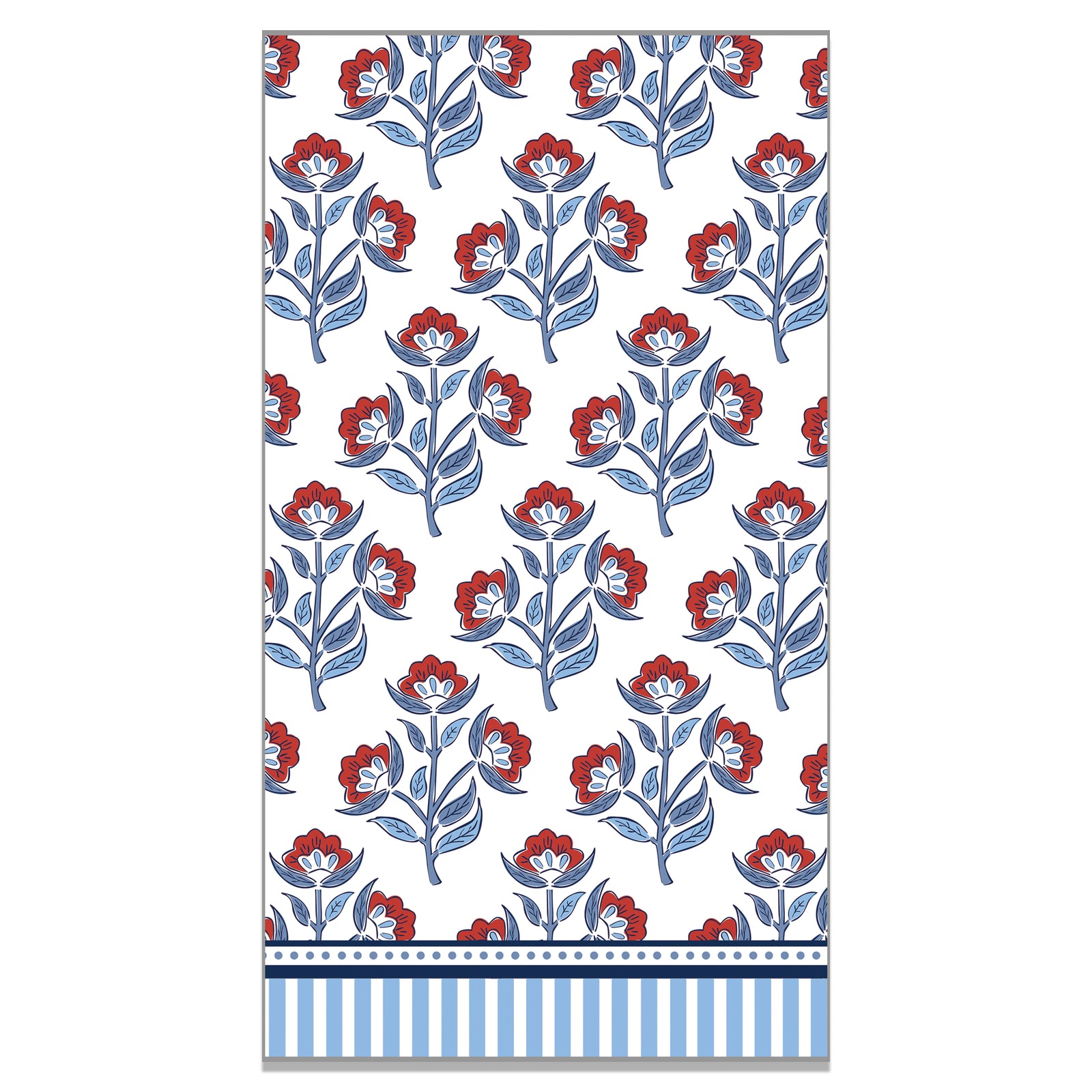 WH Paper Guest Towels | Red Floral Block Print
