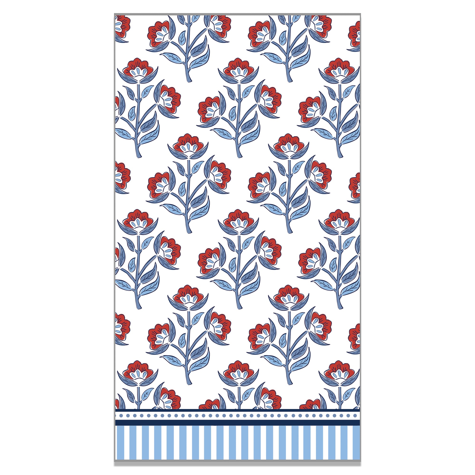 WH Paper Guest Towels | Red Floral Block Print