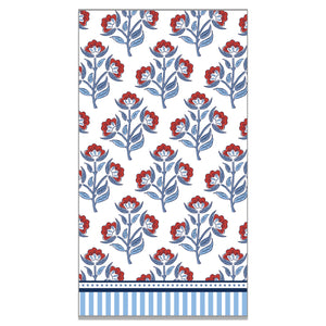 WH Paper Guest Towels | Red Floral Block Print