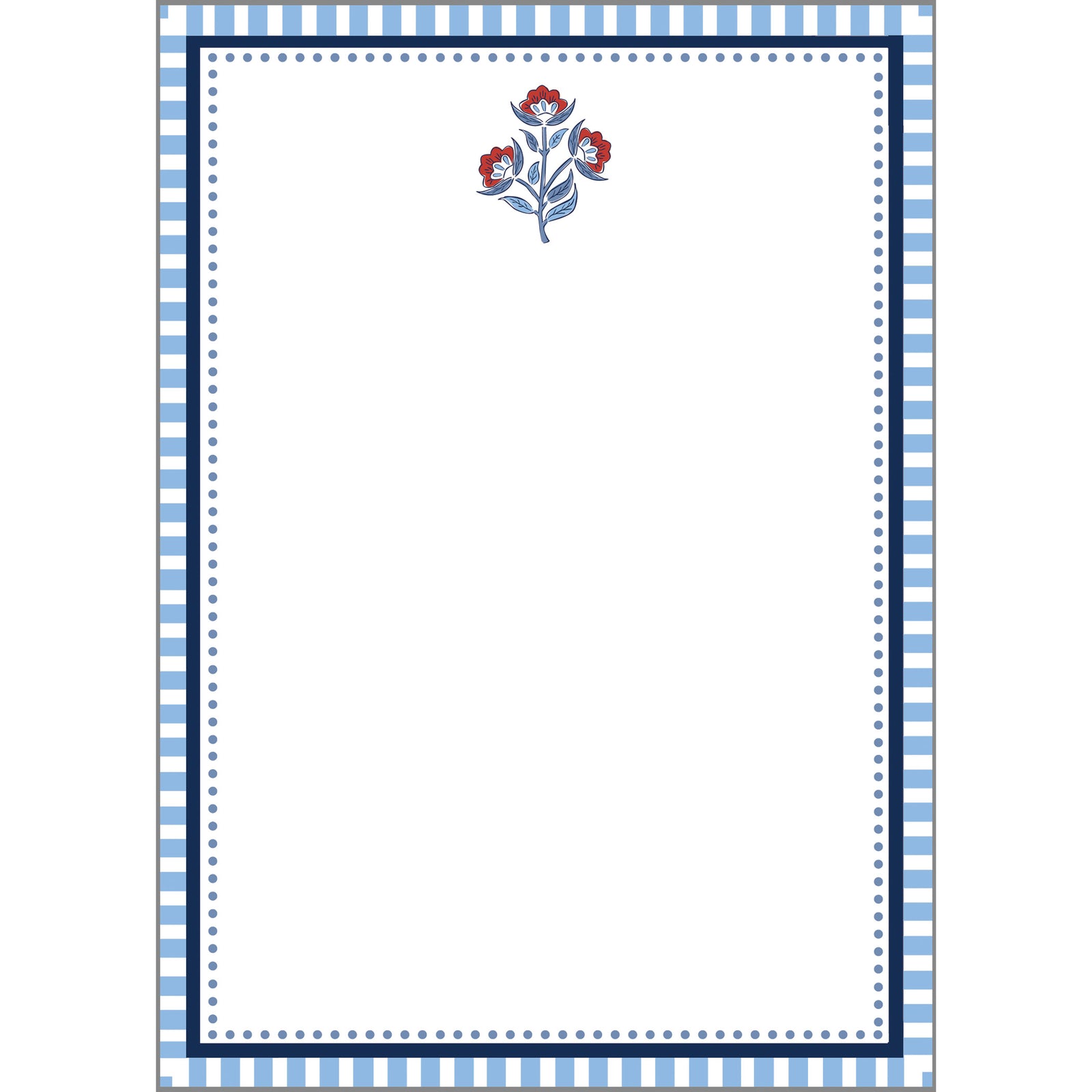 Stock Shoppe: 5x7 Red Floral Block Print Notepad