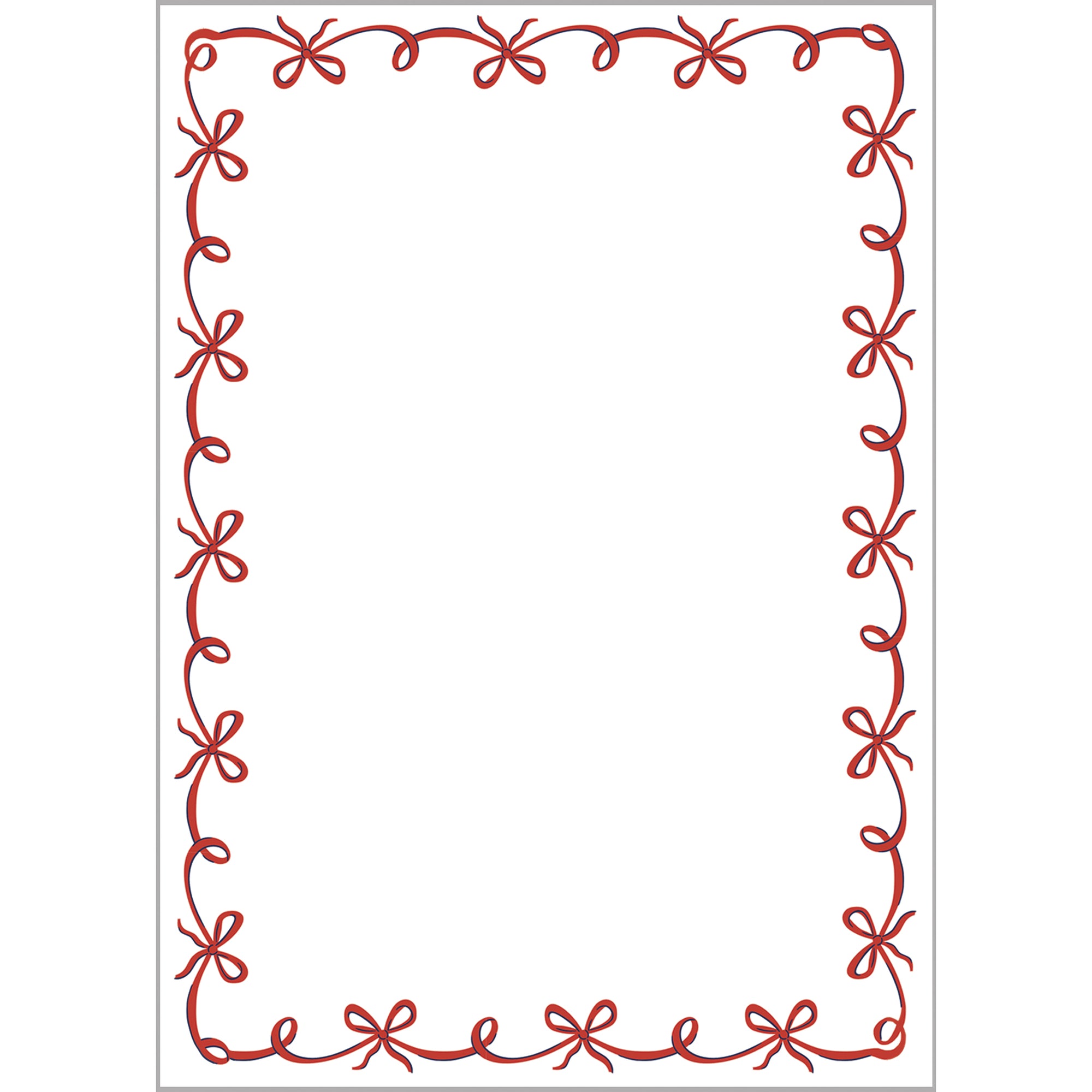 In Stock 5x7 Red Bow Garland Notepad