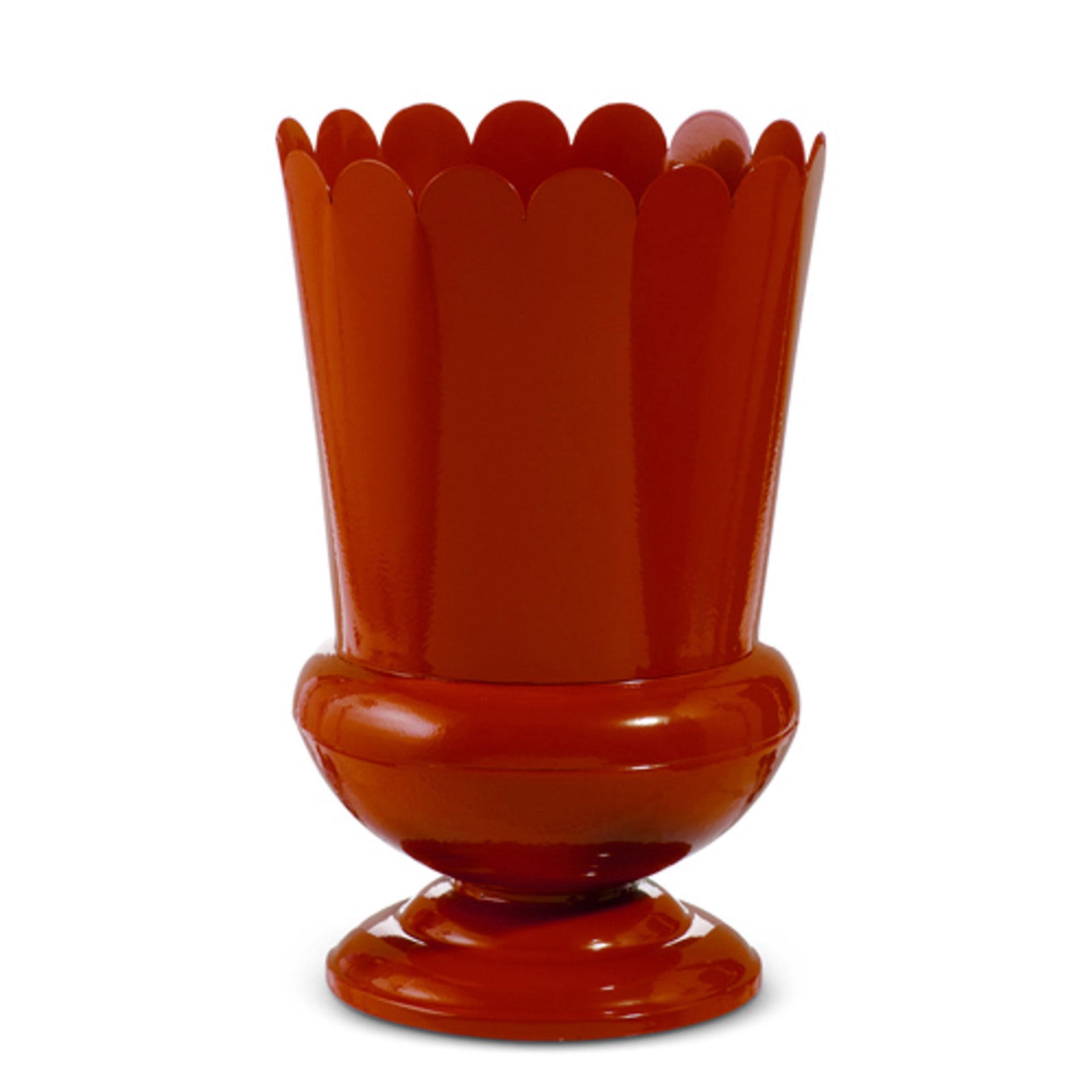 10" Red Scalloped Urn