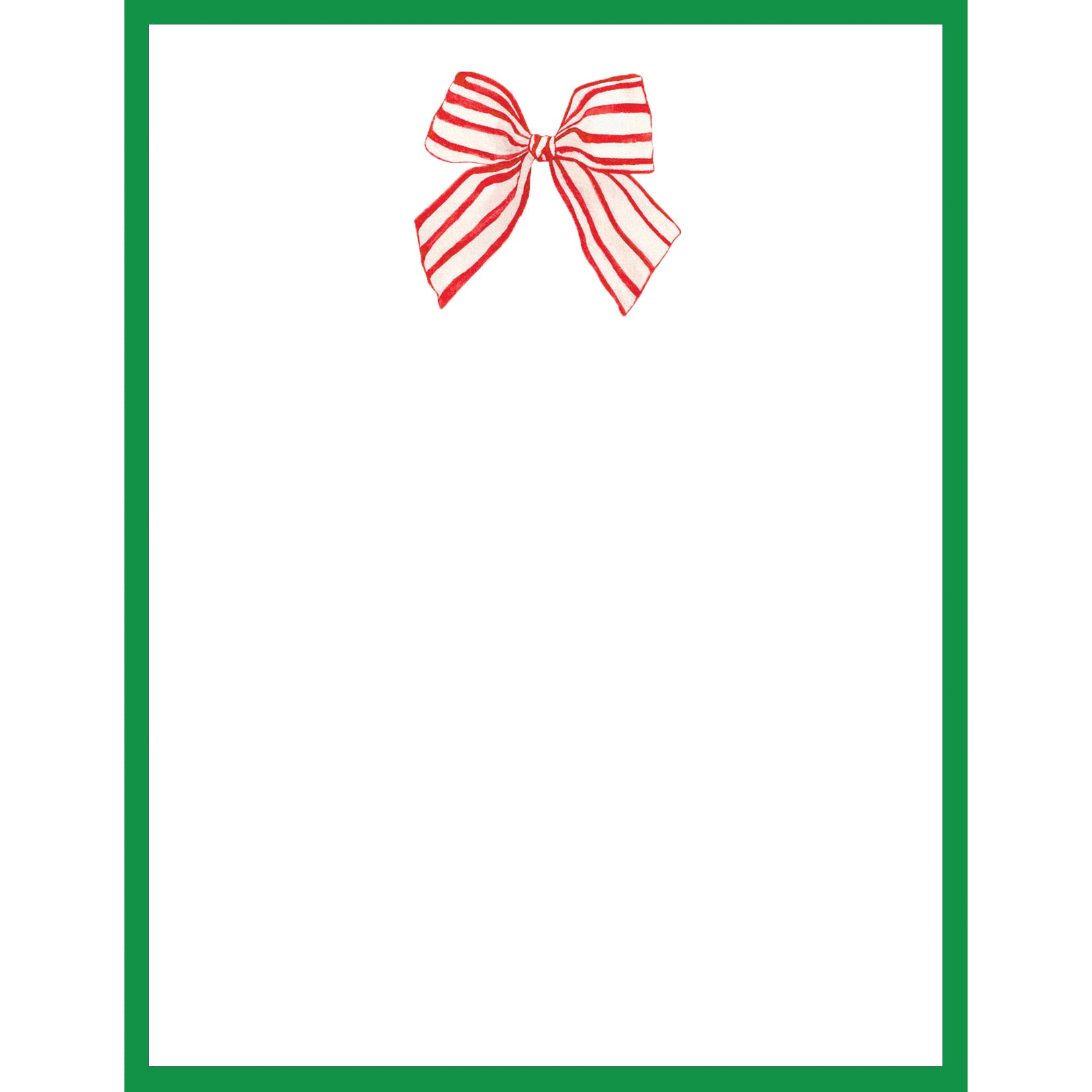 In Stock 4.25x5.5 Red Striped Bow Notepad